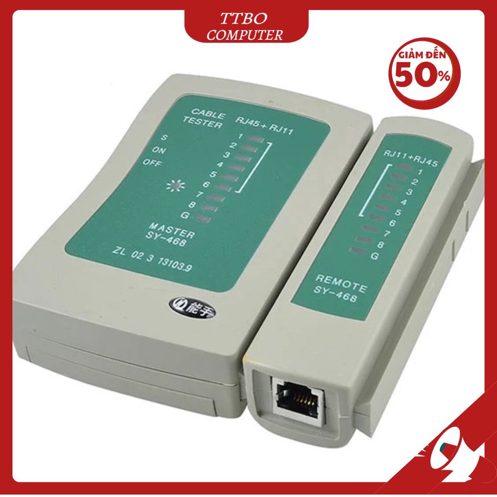 Bộ test mạng đa năng kiểm tra tín hiệu mạng chất lượng cao M 726 AT/SY 168, RJ45 RJ11 tặng kèm pin 9V TTBO COMPUTER