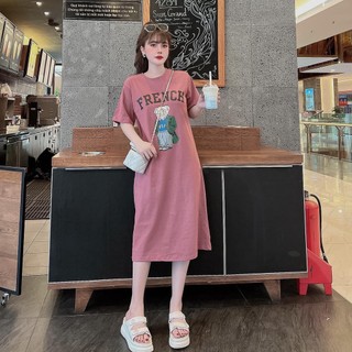 Váy suông dáng dài , đầm suông bầu chất cotton Helen Clothing Fren