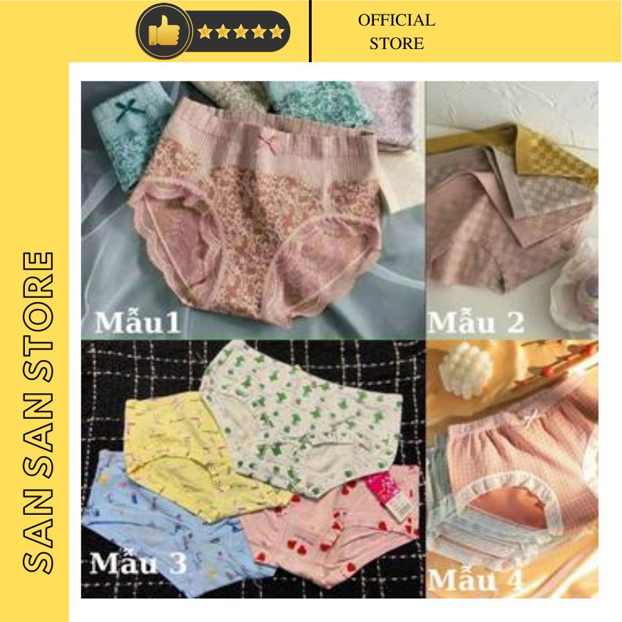Set 5 Quần Chip Nữ Cotton Cao Cấp Phom To Vải Mềm, Quần Lót Nữ Thông Hơi Kháng Khuẩn