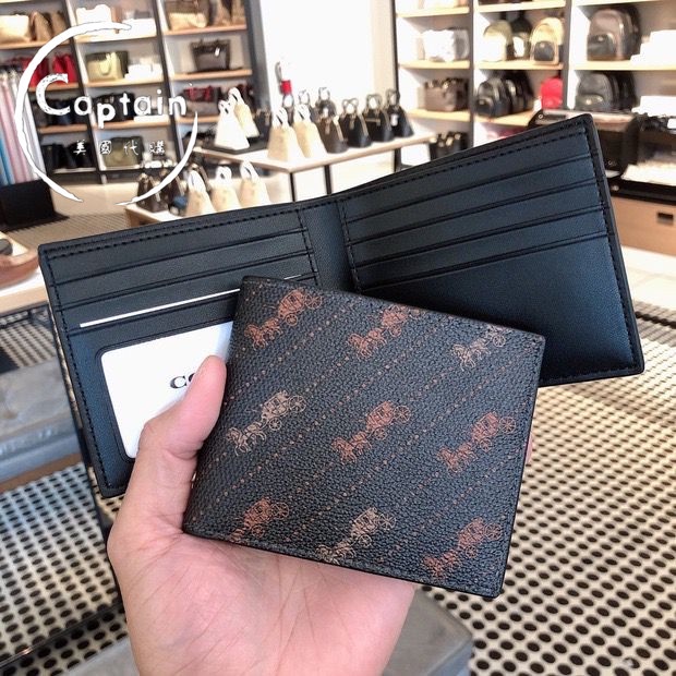 COACH  Ví Da Nam Gập Đôi Thời Trang 74993 74991 Giá Đỡ