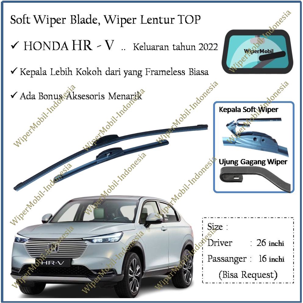 Cần Gạt Nước Mềm Chất Lượng Cao Cho Honda HRV HR V HR-V 2022 2023 2024 2025