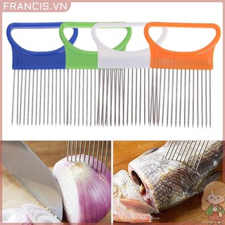 Dụng cụ giữ hỗ trợ thái hành tây/rau củ bằng thép không gỉ tiện lợi cho nhà bếp