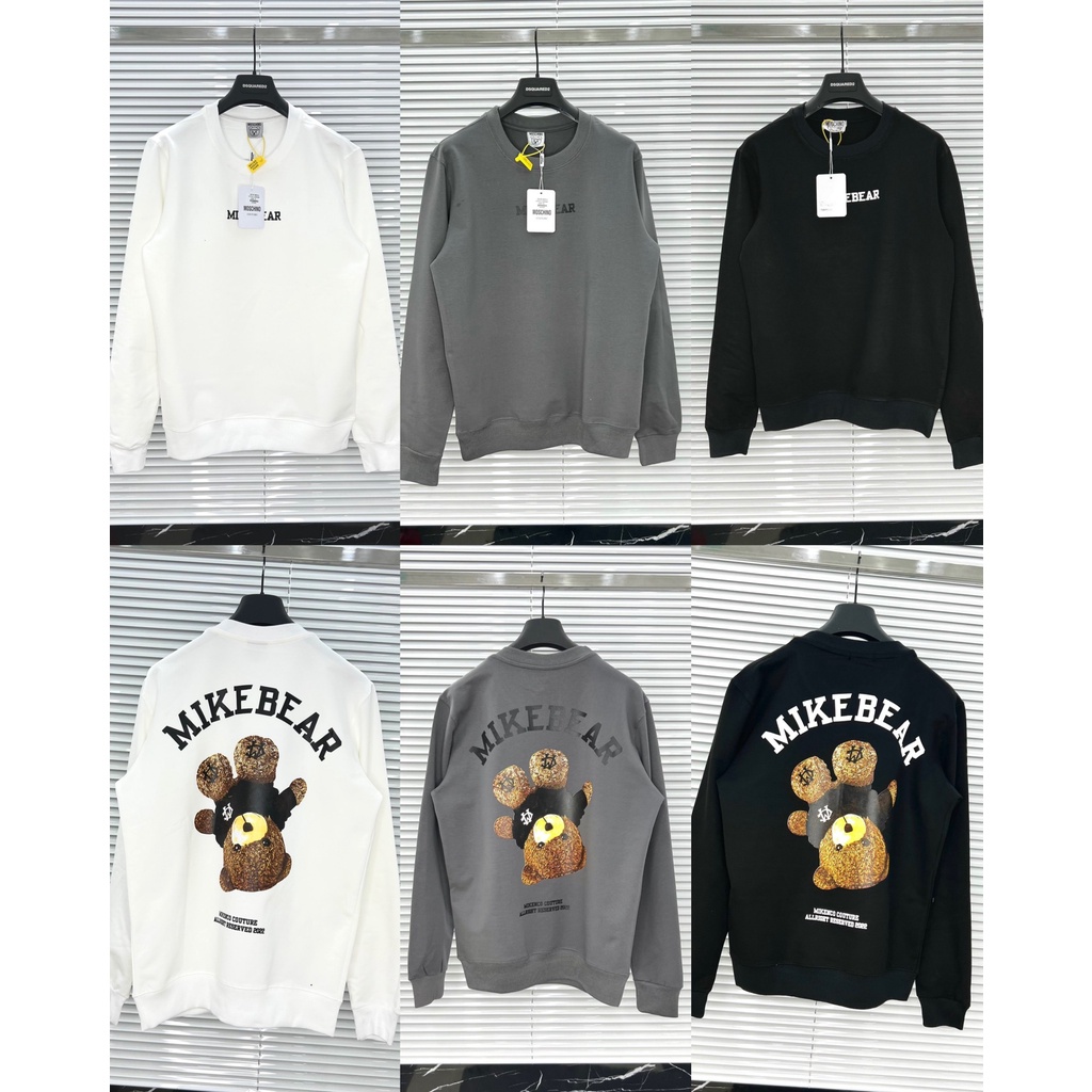 Áo Thun Dài Tay Nam Nữ Thêu Gấu Siêu Xịn - Áo Sweater Mikebear Cực Đẹp