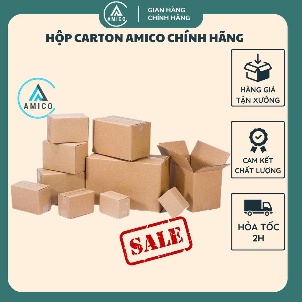 Hộp Carton Đóng Hàng Amico Kích Cỡ Đa Dạng 3 Lớp Sóng B Một Mặt Nâu Giá Thành Rẻ Dễ Tái Chế Bảo Vệ Hàng Chắc Chắn
