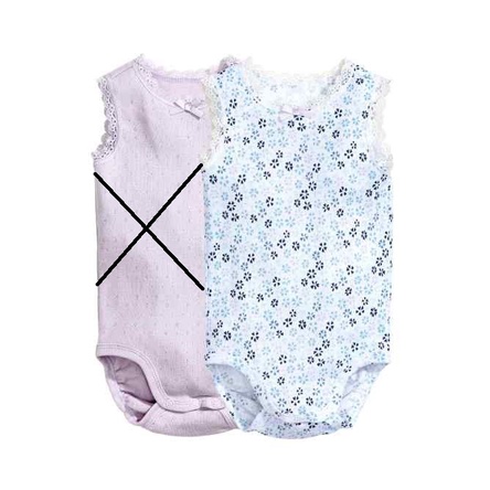 Bodysuit 3 Lỗ Bé Gái HM - Trắng Hoa