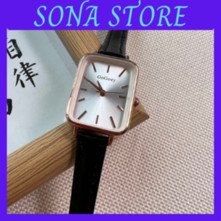 Đồng hồ nữ dây da mặt vuông chính hãng Gogoey đẹp giá rẻ thời trang Hàn