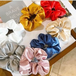 Dây buộc tóc scrunchies phi lụa mềm mịn màu xinh xắn