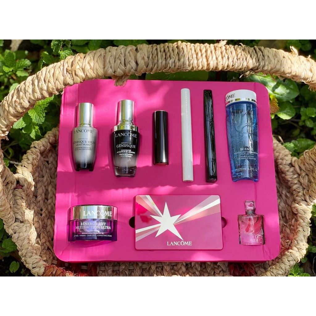 Set Lancôme 11 món tách lẻ serum trẻ hóa da kem mắt trẻ hóa da son tẩy trang mascara chì kẻ cọ
