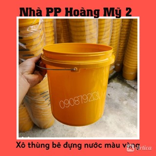 Xô nhựa tròn,Thùng bê, thùng sơn nước 20 lít .Hàng mới 100% màu vàng