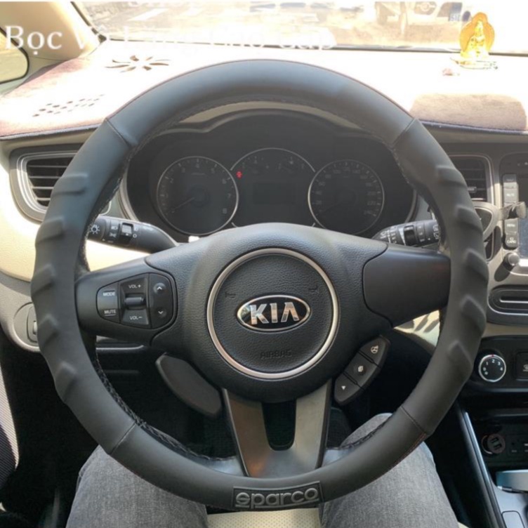 Bọc vô lăng ô tô hãng sparco italia nhập khẩu chất lượng cao size 38cm mã 117BK