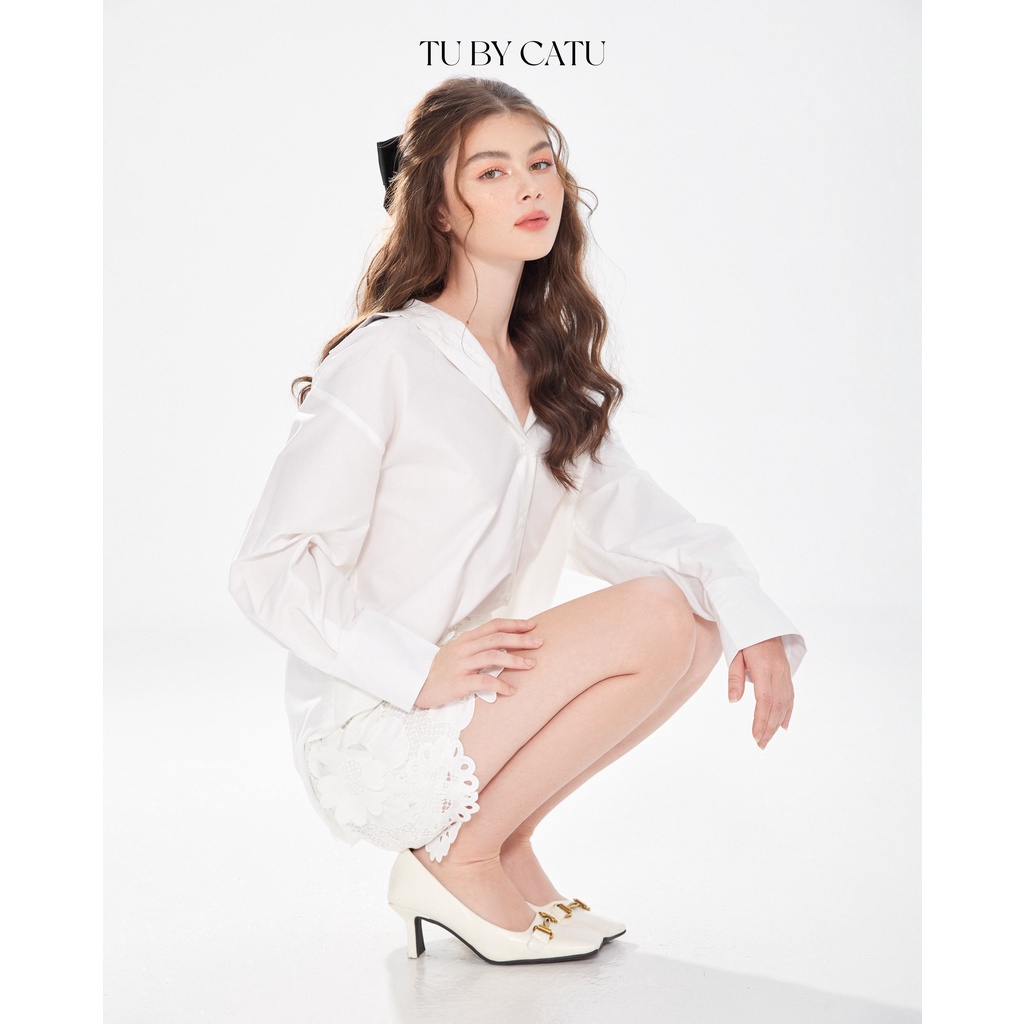 TUBYCATU | Váy ren trắng bông 3D limited