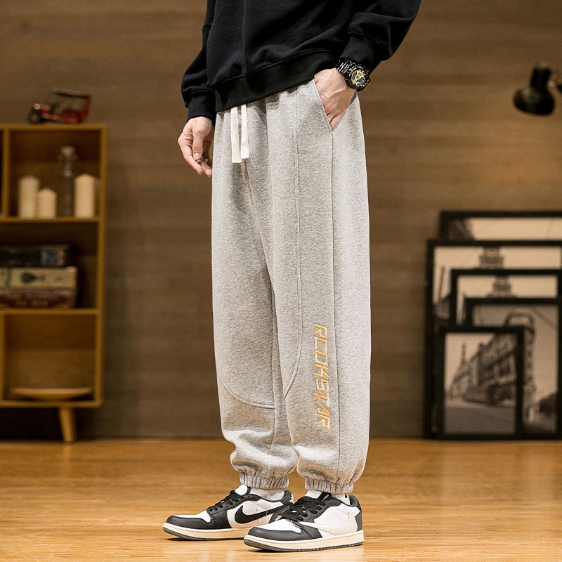 Quần Dài Thể Thao Dáng Rộng Phối Dây Rút Thời Trang Trẻ Trung Cho Nam