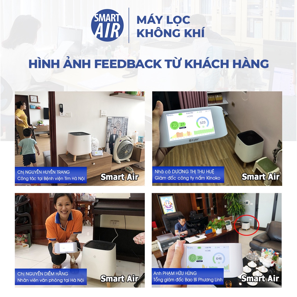 Máy lọc không khí SQAir Smart Air diệt khuẩn làm sạch không khí chính hãng