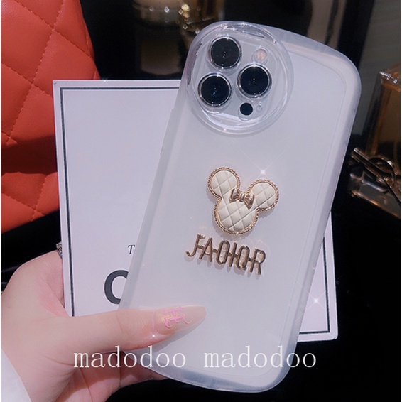 Cute Casing Oppo Reno 8 7 2Z 2F A3S A54 A74 A95 4G A52 A72 A92 A37 A37F Neo 9 F5 Youth A1K F11 Reno7 Reno8 4G 5G Cartoon Minnie Round Edge Clear High Quality Tpu Fine Hole Airbag Shockproof Protection Soft Phone Case NKS 16