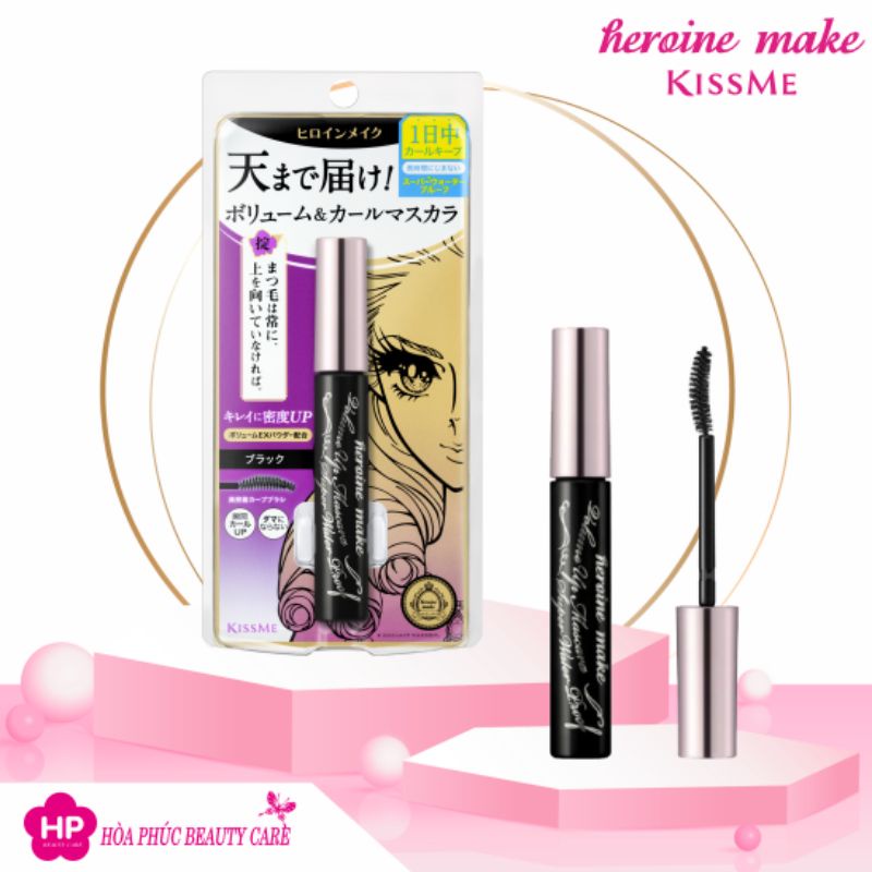 Mascara Chống Trôi Siêu Bền Giúp Nâng Cong Và Rậm Mi Tối Đa Kissme Heroine Make Volume Up Mascara Super WP #01