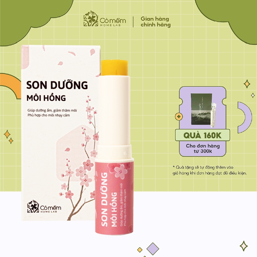 Son Dưỡng Hồng Môi Giảm Thâm Môi Siêu Dưỡng Vitamin E Cỏ Mềm 3,6g
