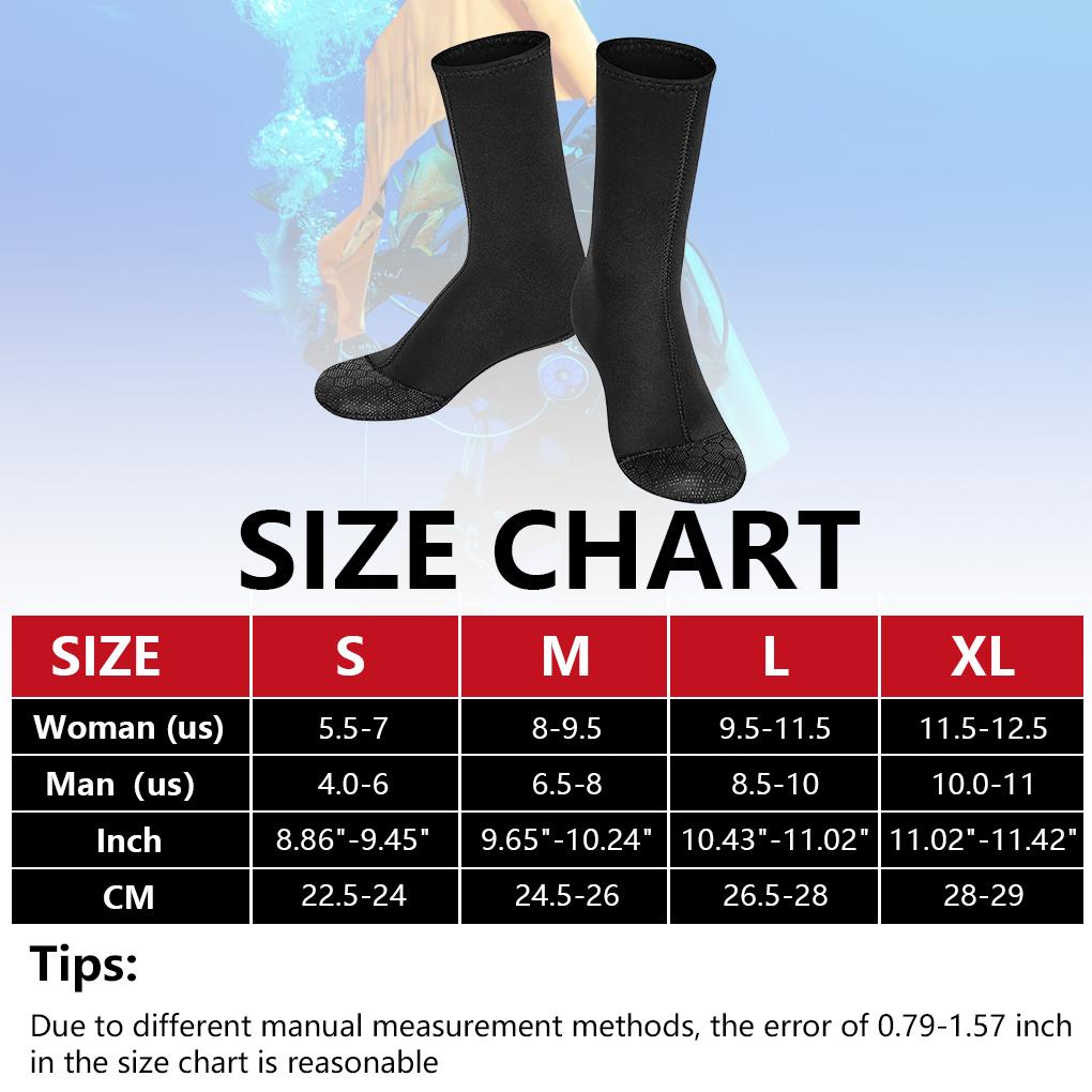 Set 2 Đôi Vớ Lặn Biển Dày 3MM Giữ Ấm Chống Trượt