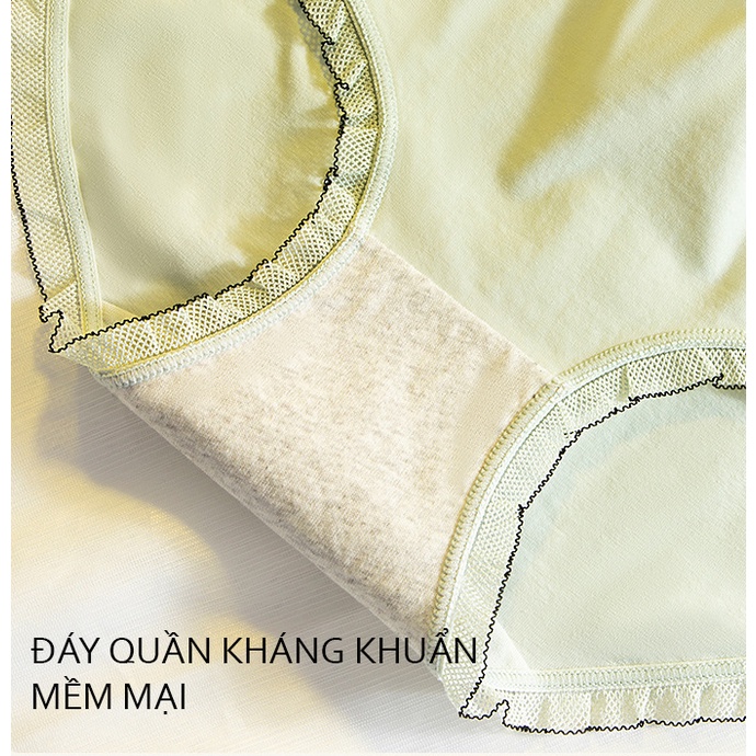 Quần lót nữ cotton đính nơ cute lót kháng khuẩn thoáng khí 127