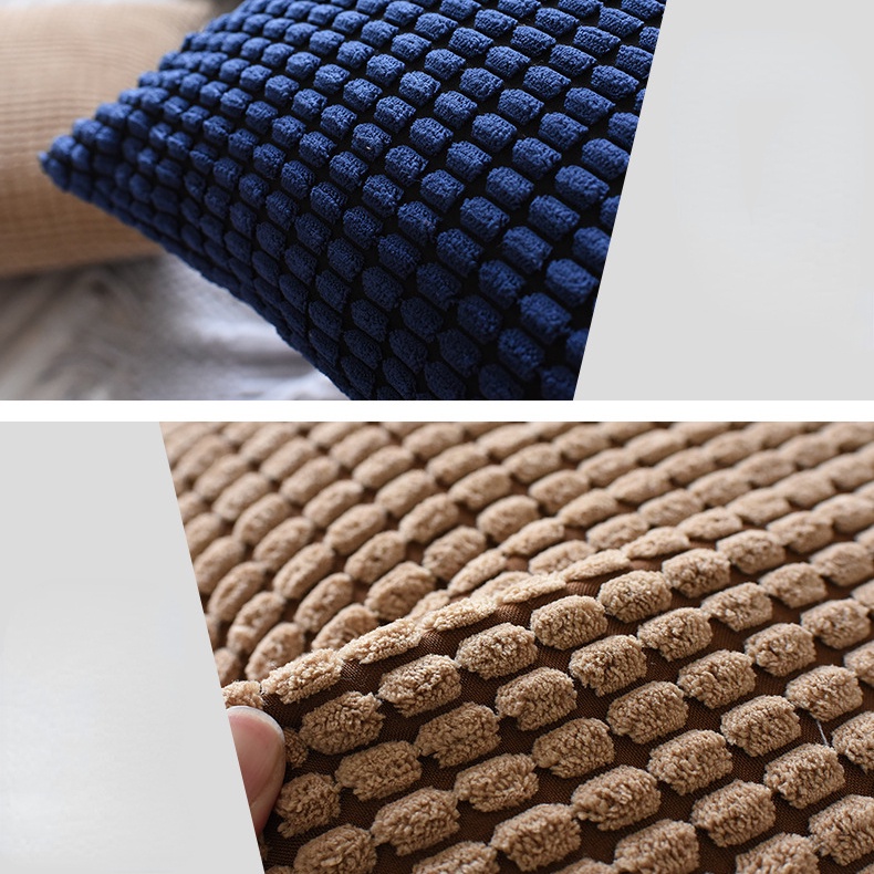 Vỏ Gối Sofa Vải Lông Nhung Màu Trơn Phong Cách Bắc Âu 30x50cm/45x45cm/50x50cm