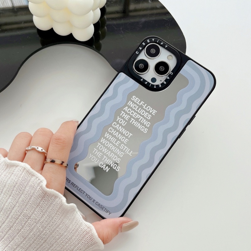 Ốp Điện Thoại Tráng Gương Chống Sốc In Chữ Tiếng Anh Cho iPhone 14 13 12 11 Pro Max Plus X XR XS Max