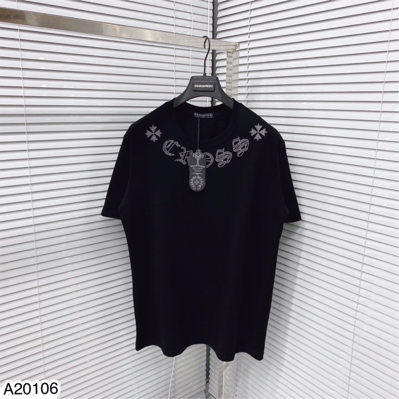 Áo Phông Nam Hoạ Tiết Vòng Cổ Cực Đẹp - Áo Thun Nam Chữ Thập Siêu Đẹp