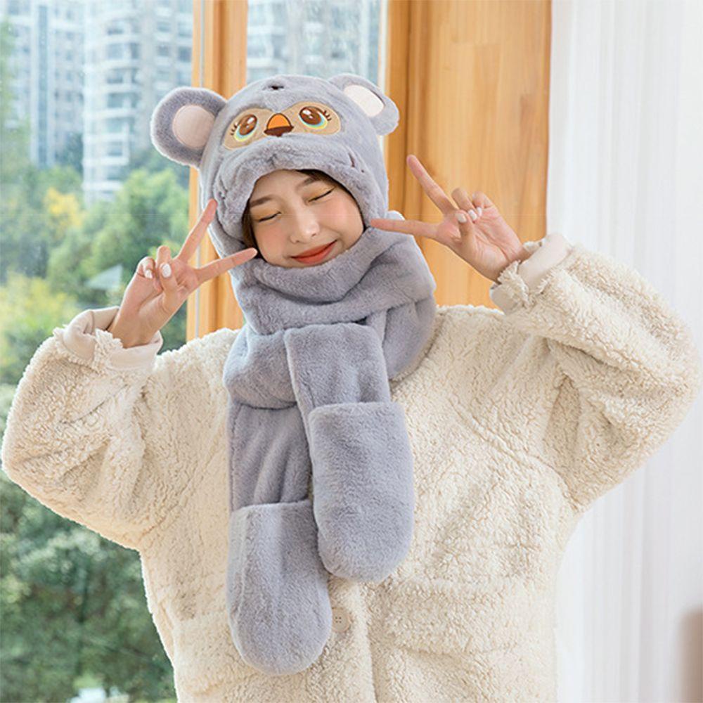 Bộ Nón + Găng Tay + Khăn Choàng + Găng Tay Dày Dặn Ấm