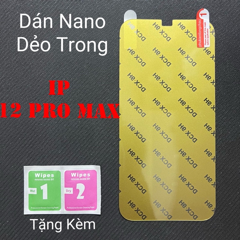 Miếng Dán Màn Hình Siêu Mỏng Dẻo Nano DCX-9H iPhone 12 Pro Max