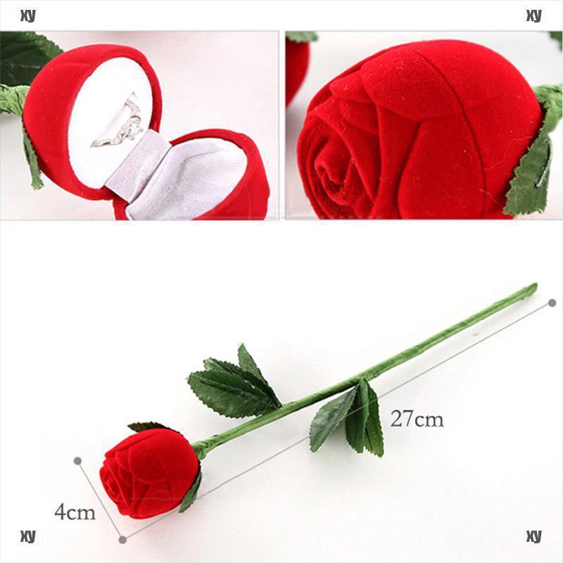 Hộp Đựng Nhẫn Hình Hoa Hồng Đỏ thời trang phong cách châu âu để tỏ tình, cầu hôn, ngày cưới ý nghĩa
