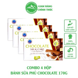 Combo 4 hộp Bánh Sữa Chocolate Con Bò Vàng Ba Vì 170g