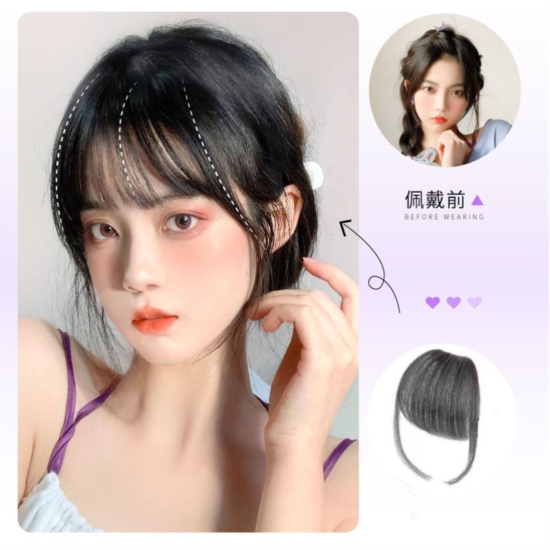 Tóc Mái Giả Kẹp Không Đường May Tàng Hình Phong Cách ins