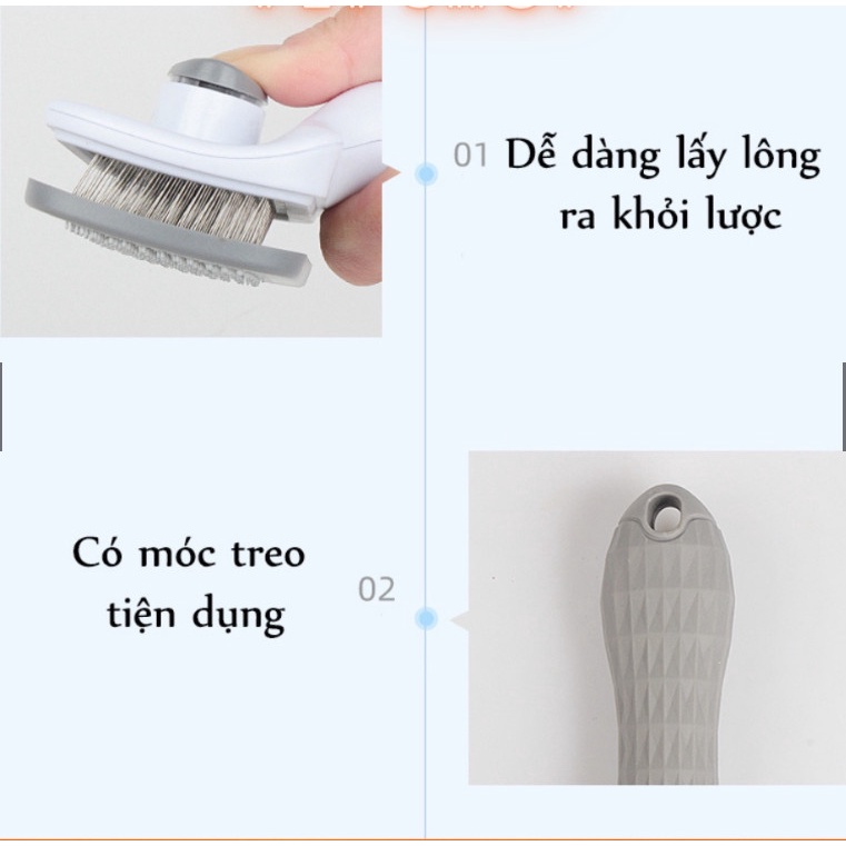 Lược Đẩy Lông Cao Cấp Taotao Pet Cho Chó Mèo