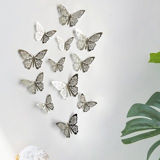 trang trí bánh 12 chú butterfly màu bạc