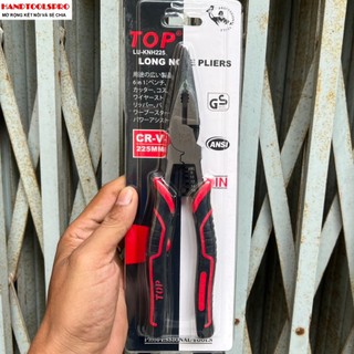 Kìm nhọn đa năng 9 inch TOP LU-KNH225 6 in 1 tuốt dây điện, Cắt dây , bấm cos đa năng