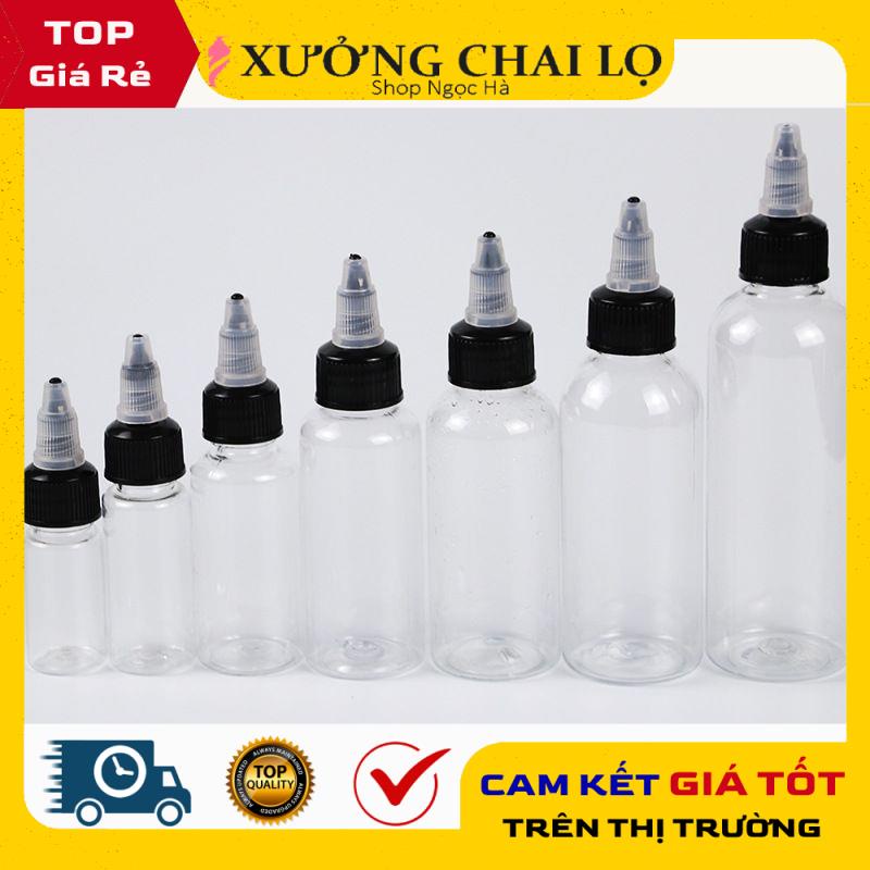 Chai Chiết Mĩ Phẩm ❤ GIÁ RẺ NHẤT ❤ Chai Nhựa Pet Nút Nhọn Mực Xăm 20ml -300ml chiết mực, mỹ phẩm