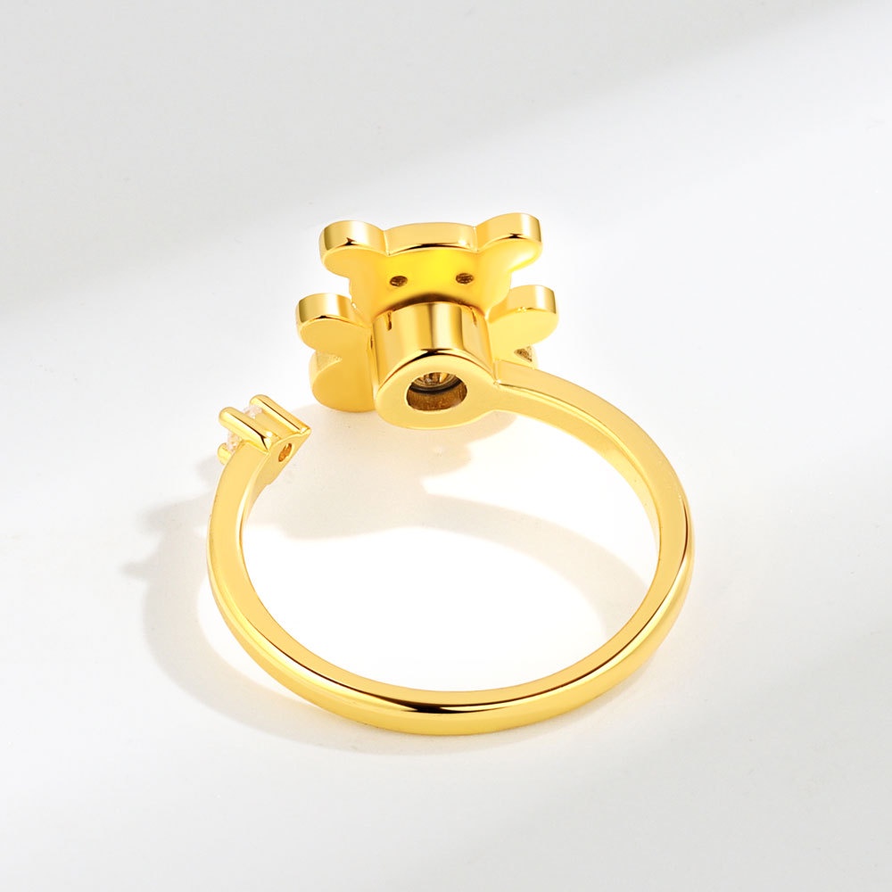Nhẫn Hở Epoxy Kim Cương Hình Gấu Vui Nhộn Có Thể Điều Chỉnh Được Mẫu Mới 2022