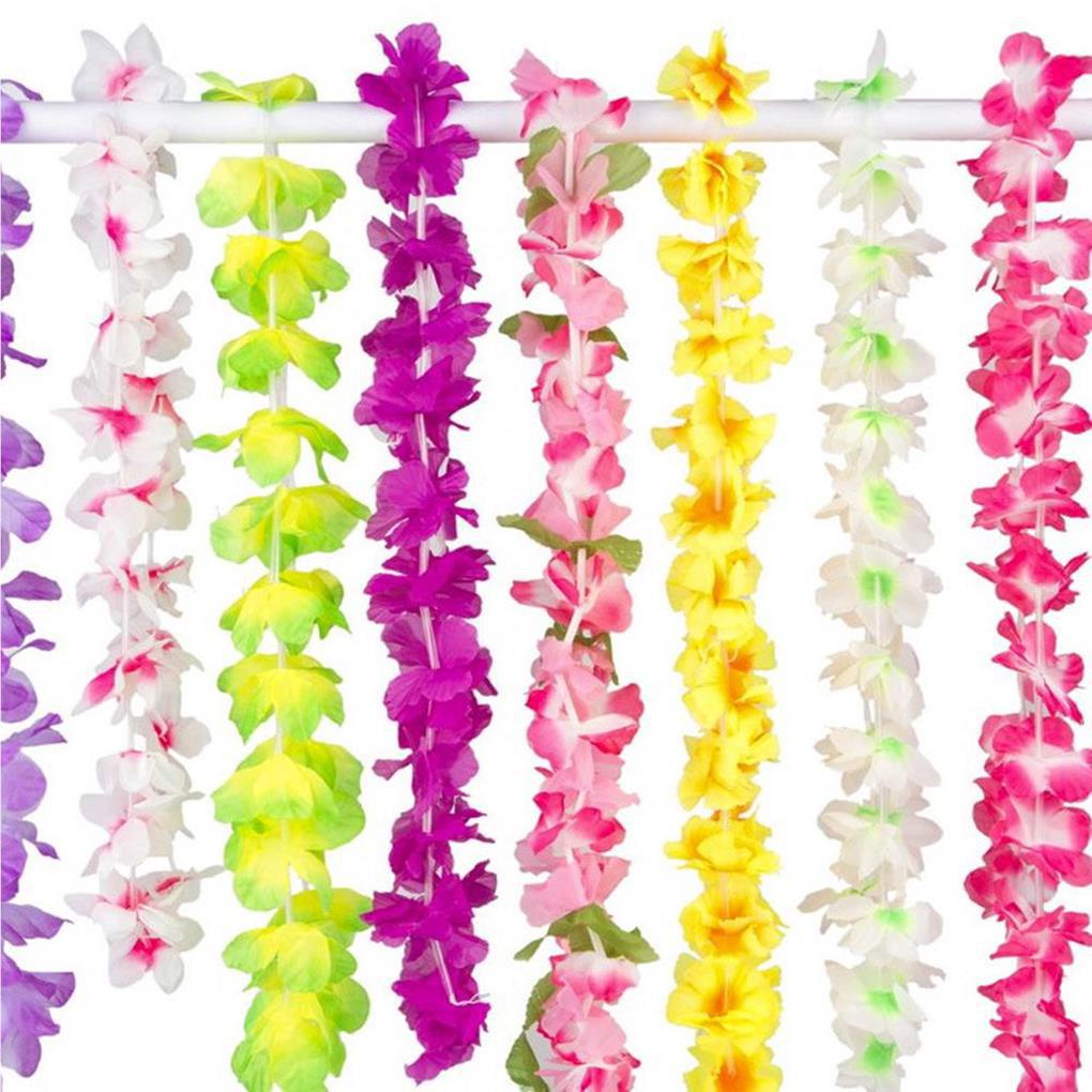Set 36 Vòng Hoa Vải Nhân Tạo Phong Cách Hawaii Trang Trí Tiệc Giáng Sinh