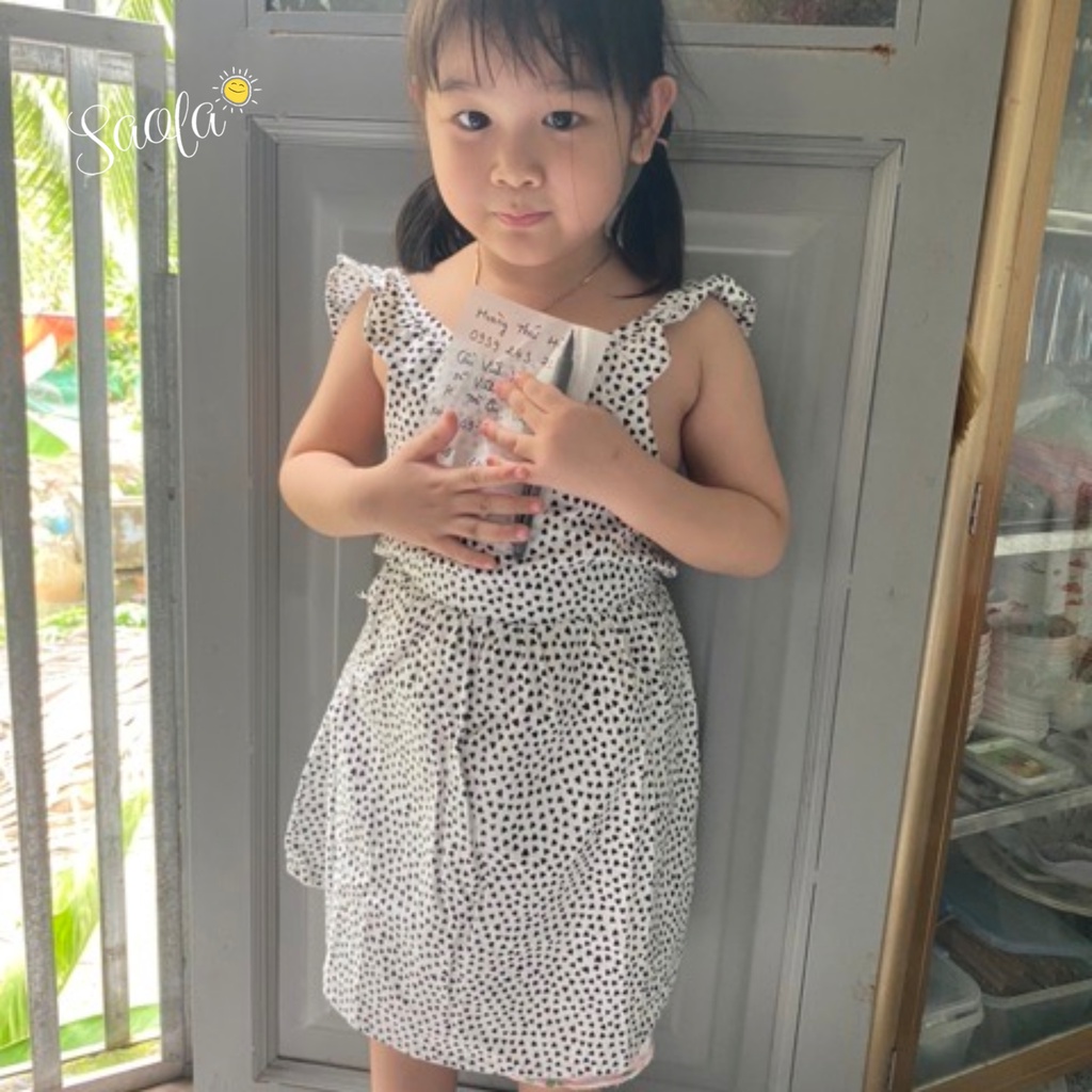 Váy Cotton Thô Mặc Hè Thoáng Mát Dễ Thương Cho Bé Gái DRC017 - SAOLA KIDS