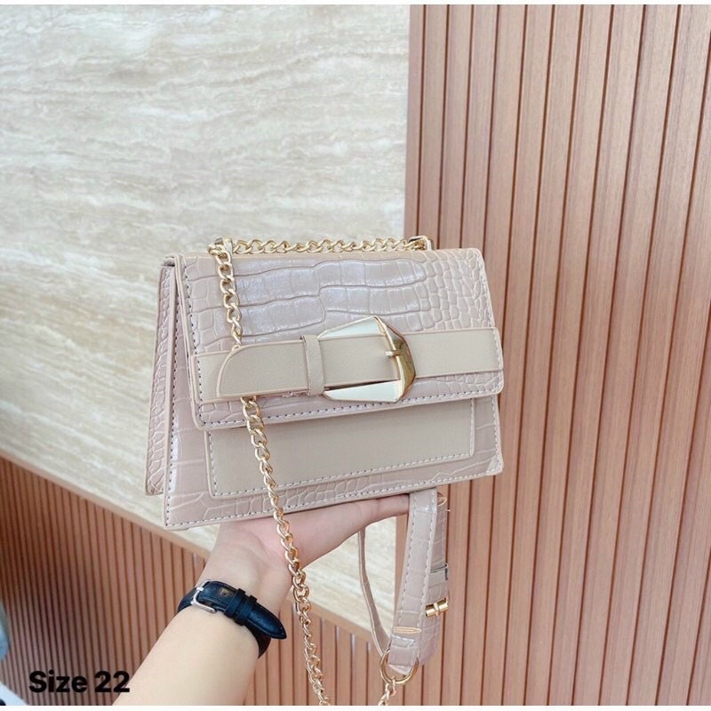 Túi Xách Nữ Đeo Chéo Da Rắn, Túi Nữ Đeo Vai Khoá Đai Dây Pha Xích