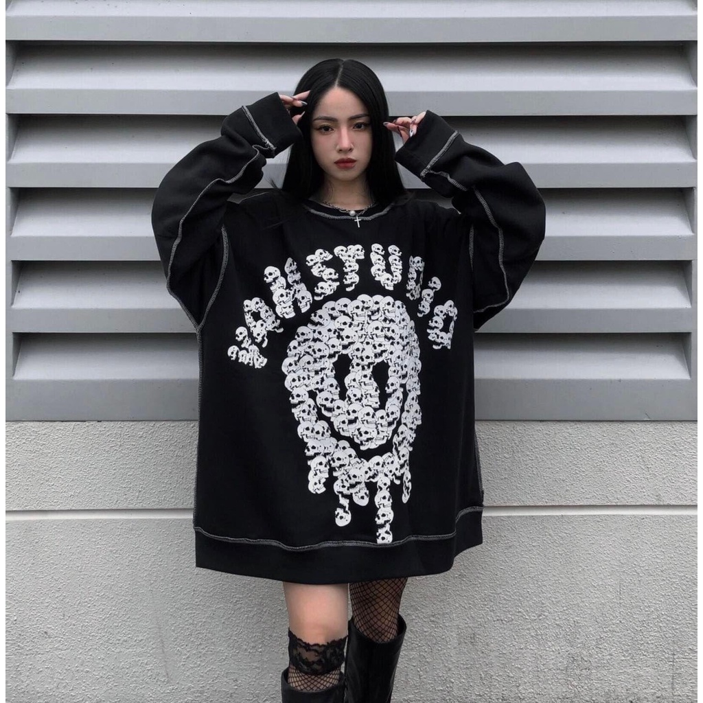 Áo sweater VAH Skull Smile V2 form rộng unisex nam nữ full tag Thời trang Unisex HCM VAH04