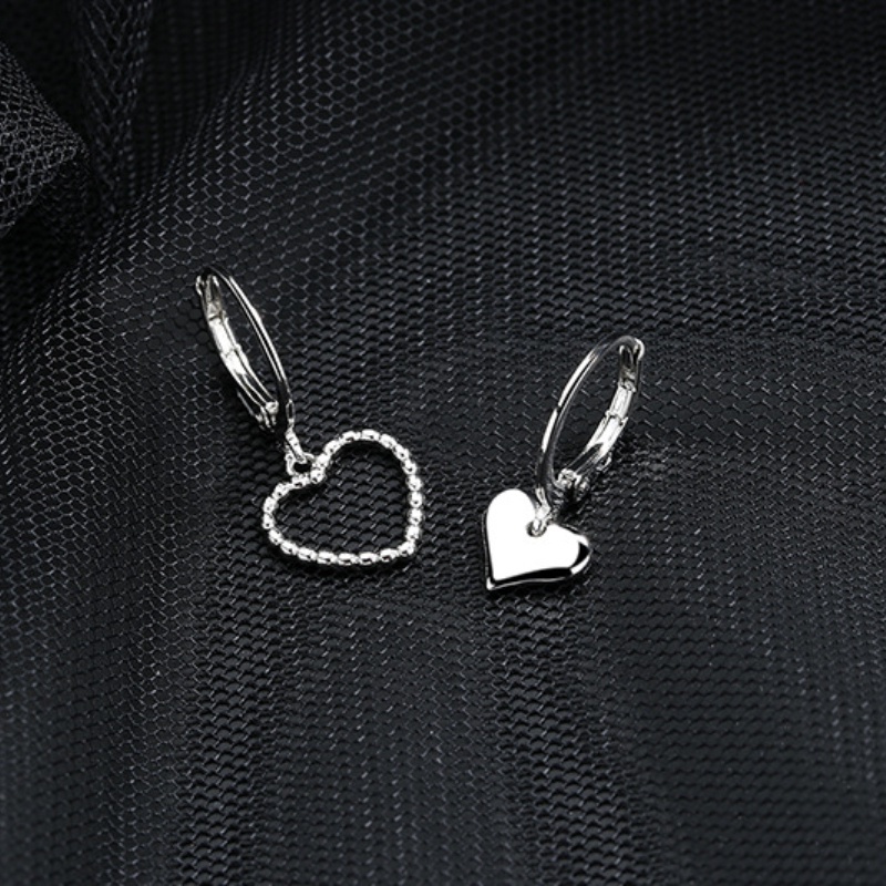 Hoa tai trái tim ngắn phong cách hàn quốc Hoa tai nữ thời trang độc đáo