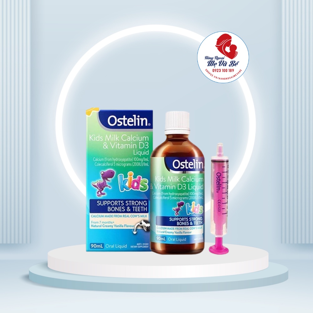 Canxi Khủng Long Ostelin milk canxi & vitamin d3 liquid Dạng Nước cho bé từ 7 tháng tuổi 90ml Úc