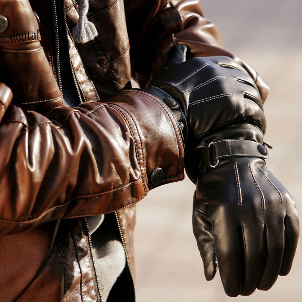 Kỹ Thuật Số| 1 Đôi Găng Tay Lái Xe Chống Thấm Nước Thời Trang Thu Đông Cho Nam