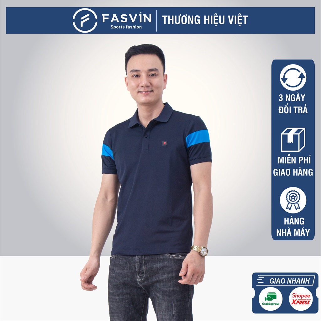 Áo Polo Thể Thao Nam FASVIN PL20248.SG Chất Vải Coolmax thoáng mát phom dáng trẻ trung