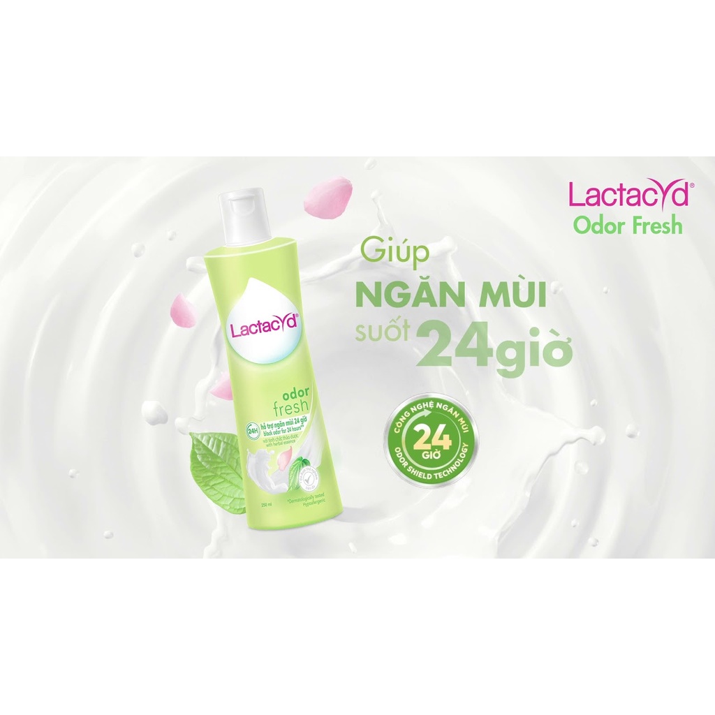 Dung dịch vệ sinh phụ nữ ngăn mùi 24h lactacyd odor fresh 60ml 250ml trầu - ảnh sản phẩm 5