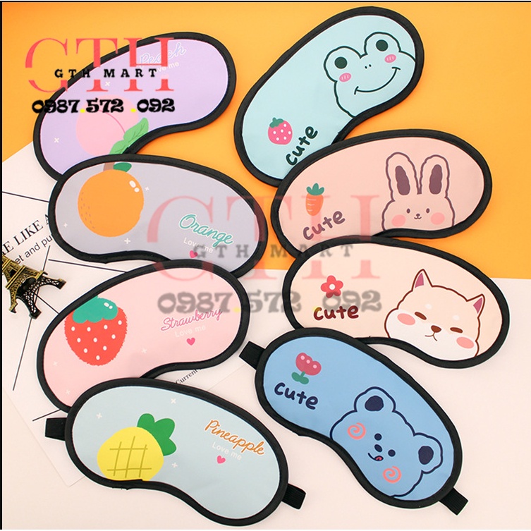Bịt Mắt Che Mắt Ngủ , Mặt nạ băng giá .Có Túi Gel Massage , Hình Thú cute-GTH Mart