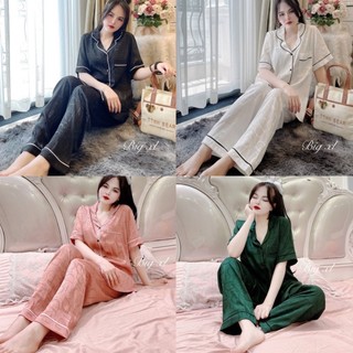 Đồ bộ mặc nhà bigsize chất lụa - đồ bộ sau sinh tay ngắn quần dài
