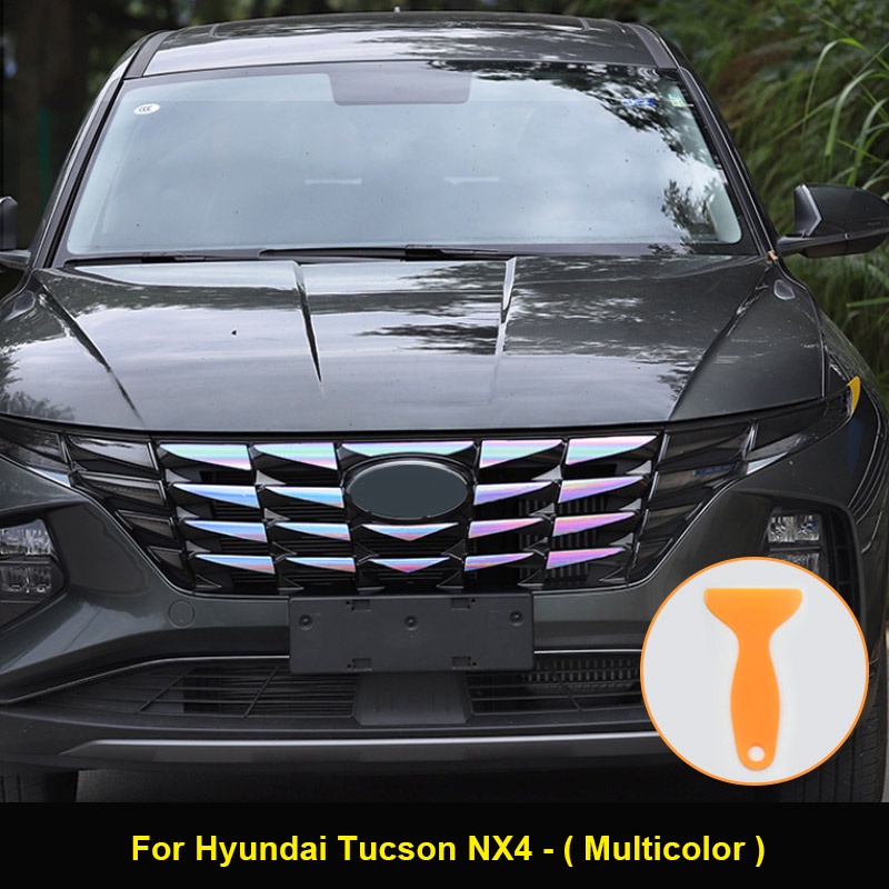 Miếng Dán Trang Trí Lưới Tản Nhiệt Trước Nhiều Màu Tùy Chọn Cho Hyundai Tucson NX4 2021 2022