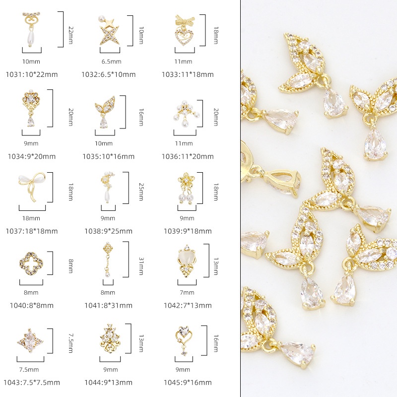 Phụ Kiện Đính Trang Trí Móng Tay Bằng Hợp Kim DIY Thời Trang