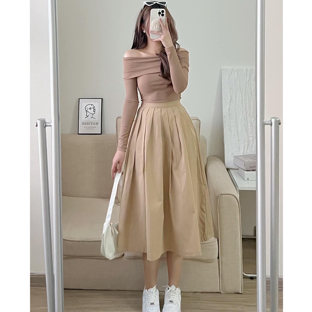 Chân váy kaki midi dáng dài chất đẹp cá tính ulzzang phong cách hàn quốc Kozoda CV38