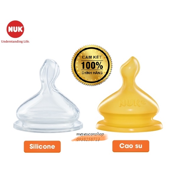 [Tặng đục lỗ ] NÚM CAO SU/ SILICONE  NUK CỔ RỘNG CHO BÌNH NUK PREMUIM CHOICE (katydang)